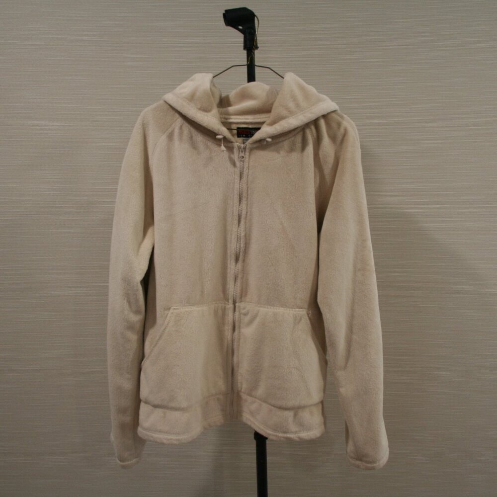 North 15 Ice Dream Plush Fleece Hooded Jacket, Large, Color-Off White